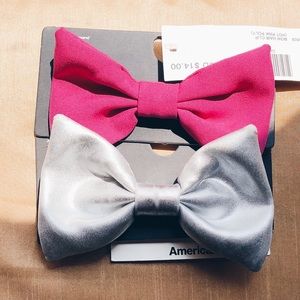 NEW American Apparel Pink and Silver Bows (w tags)